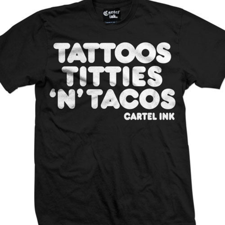 S/S TATTOOS TITTIES N TACOS - BLK